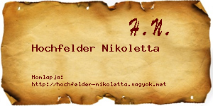 Hochfelder Nikoletta névjegykártya