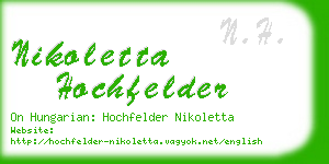 nikoletta hochfelder business card